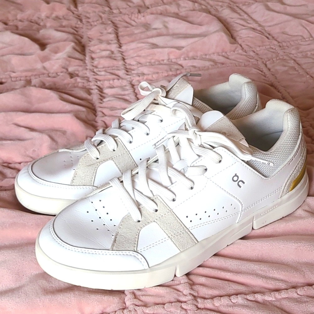 On Running White and Cream Sneakers